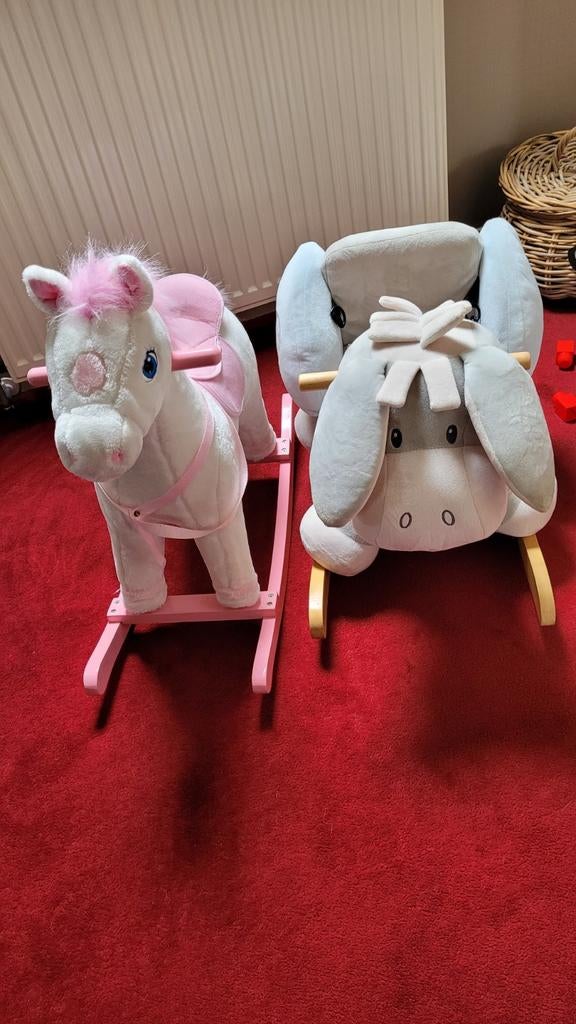 Schattige hobbelpaard en hobbelezel voor kinderen, Kinderen en Baby's, Ophalen, Zo goed als nieuw