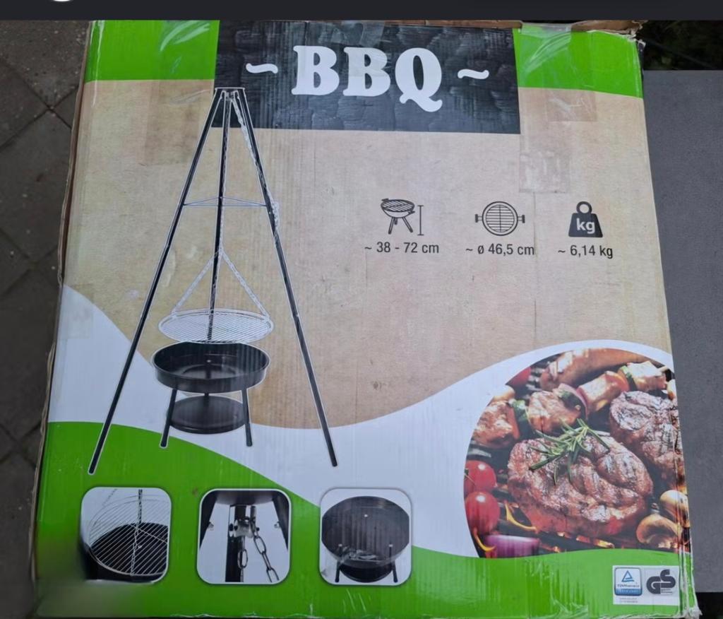Esschert's Garden driepoot houtskoolbarbecue, Tuin en Terras, Houtskoolbarbecues, Ophalen, Gebruikt, Esschert's Garden, Met accessoires
