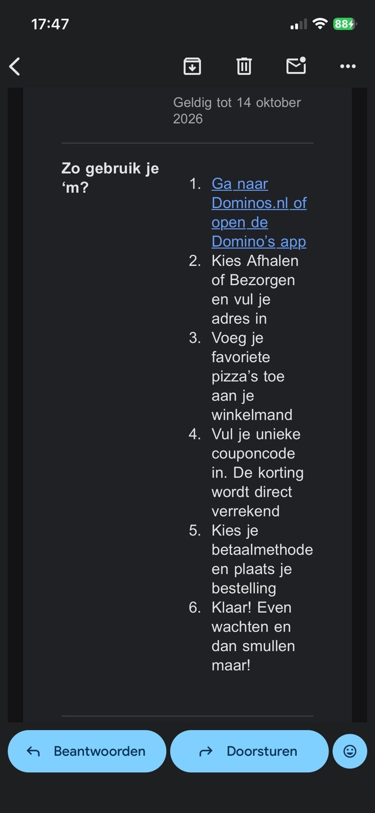 Dominos cadeaubon, Eén persoon, Augustus