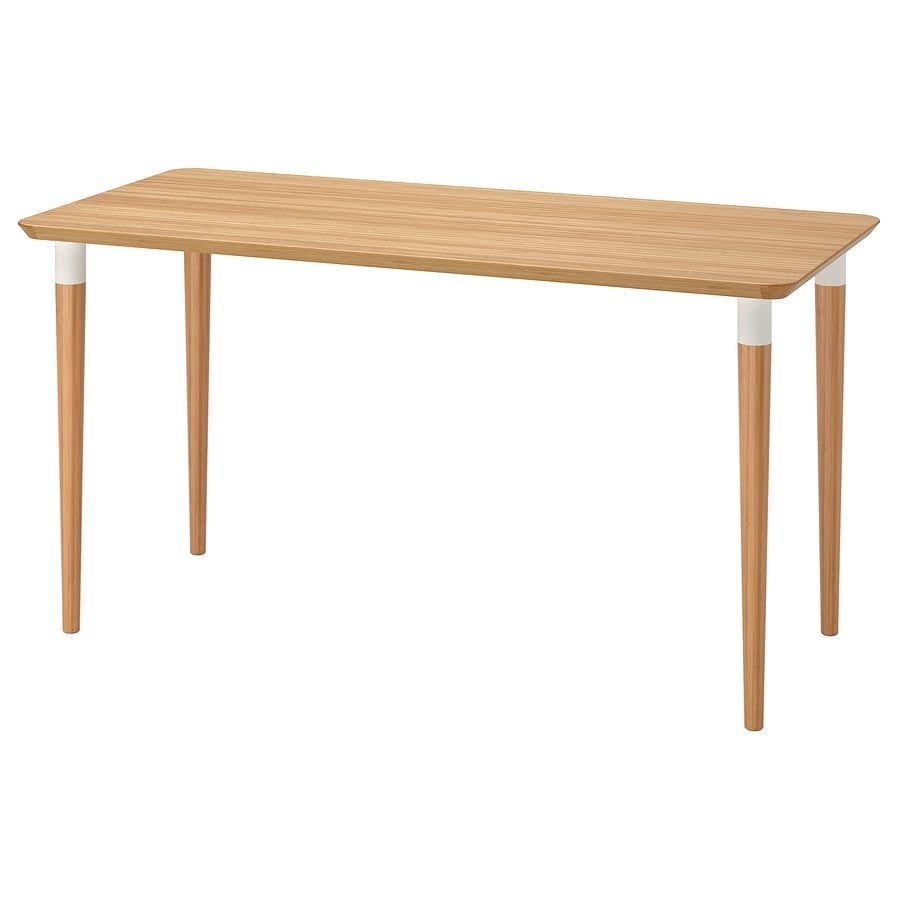 IKEA ANFALLARE / HILVER Bureau, bamboe, 140x65 cm, Hout, Ophalen of Verzenden, Zo goed als nieuw, IKEA