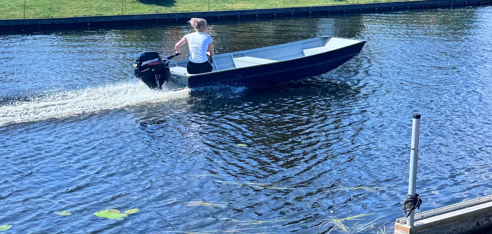 Aluminium boot 4m met Mercury 8 pk buitenboordmotor, Watersport en Boten, Gebruikt, 4 m, Buitenboordmotor, Aluminium