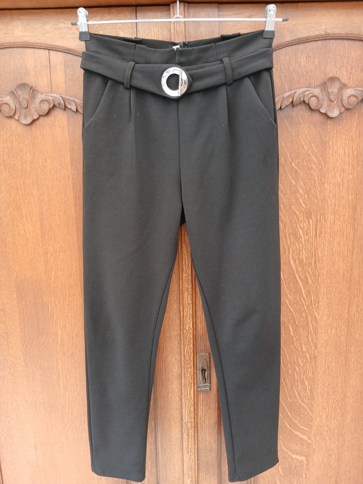 Cherry koko Zwarte Broek Maat M, Kleding | Dames, Maat 38/40 (M), Zwart, Ophalen of Verzenden, Lang