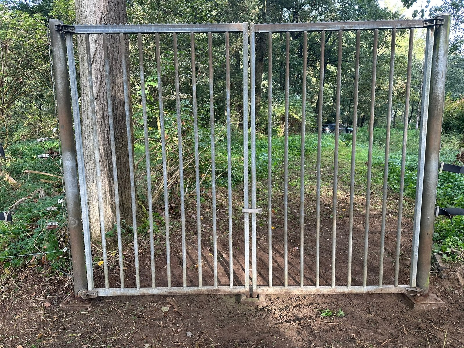 Heras toegangspoort / poort gegalvaniseerd, Ophalen, Gebruikt, Staal, 200 cm of meer