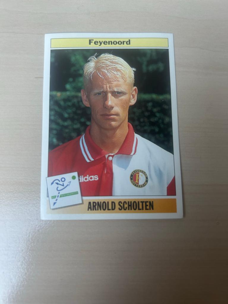 Feyenoord Voetbalplaatje Arnold Scholten 1995 Panini, Ophalen of Verzenden, Zo goed als nieuw, Feyenoord, Poster, Plaatje of Sticker