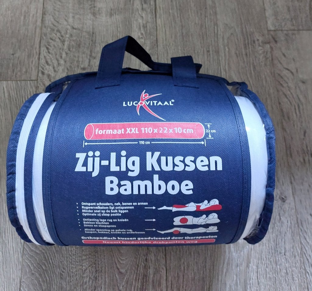 NIEUW: Lucovitaal zij-ligkussen bamboe., Ophalen of Verzenden, Nieuw, Wit, Overige vormen