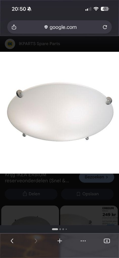 Plafondlamp IKEA Ebrium, Ophalen, Nieuw, Glas, Plafondlamp