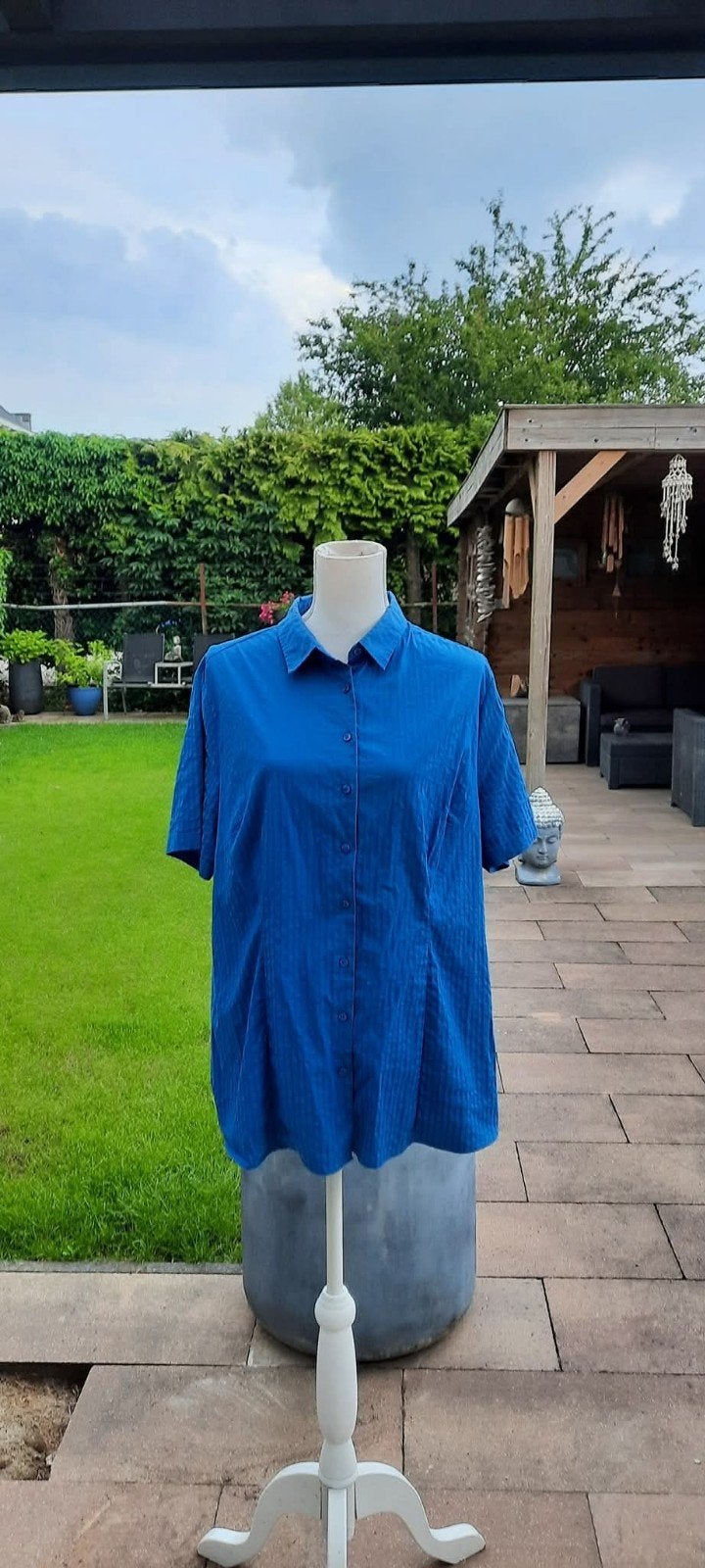 Blouse trendy blauw merk charles vogele maat 46., Ophalen of Verzenden, Zo goed als nieuw, Maat 46/48 (XL) of groter, Blauw