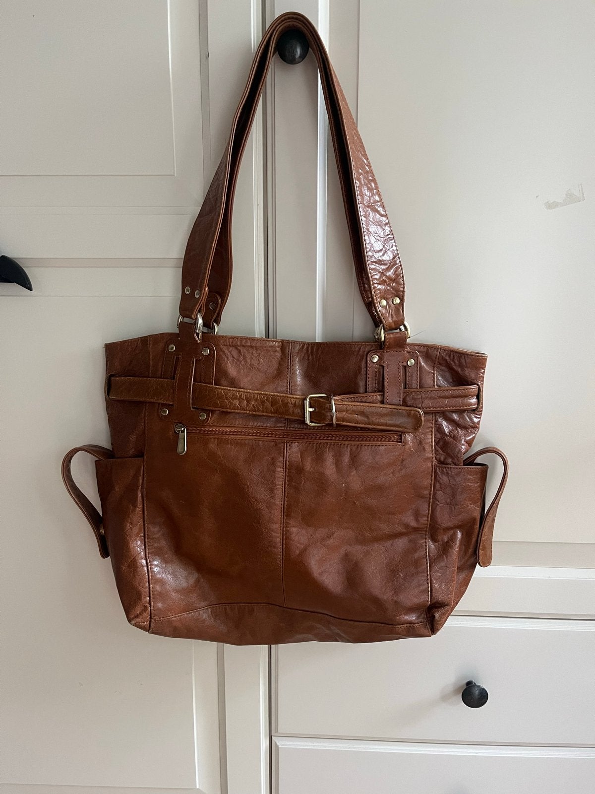 Mooie bruine leren dames tas, Ophalen of Verzenden, Zo goed als nieuw, Bruin, Handtas
