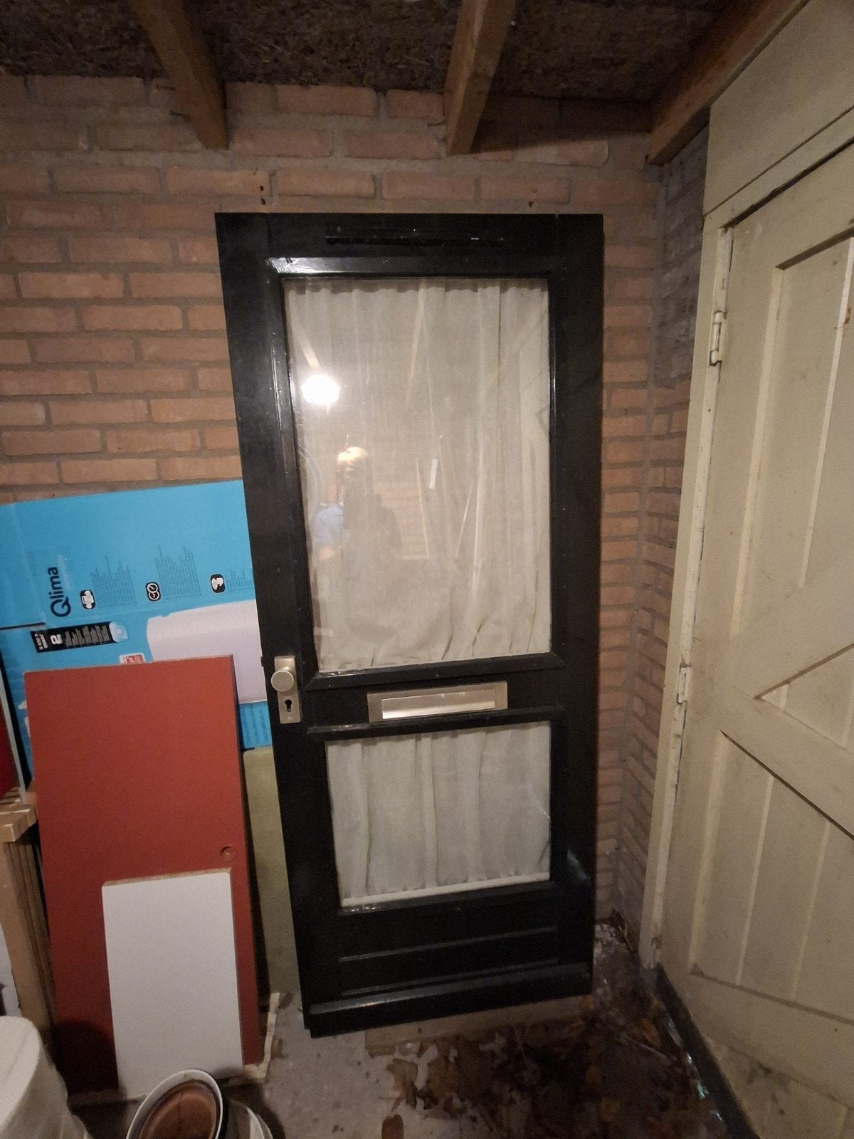 Gratis af te halen: Buitendeur 82x201 cm, Ophalen, Gebruikt, 200 tot 215 cm, Glas