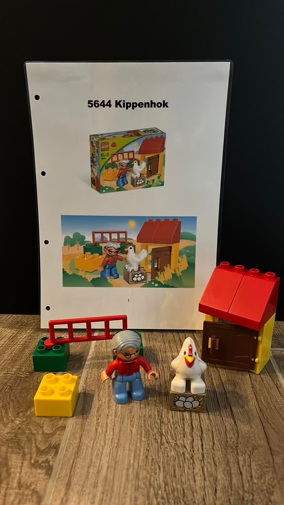 Lego Duplo Kippenhok 5644 met oma en kip, Gebruikt, Overige thema's, Ophalen of Verzenden, Duplo