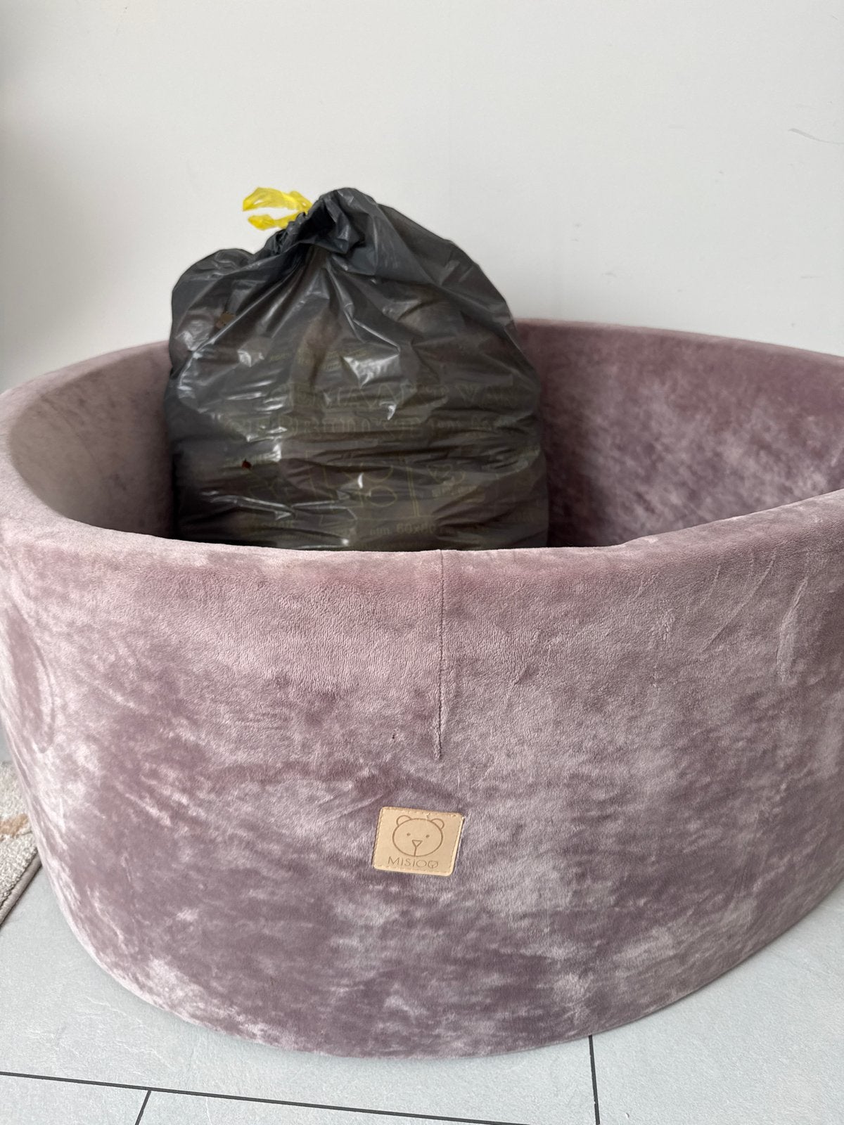 Roze fluwelen ballenbak met ballen, Ophalen, Gebruikt, Jongen of Meisje