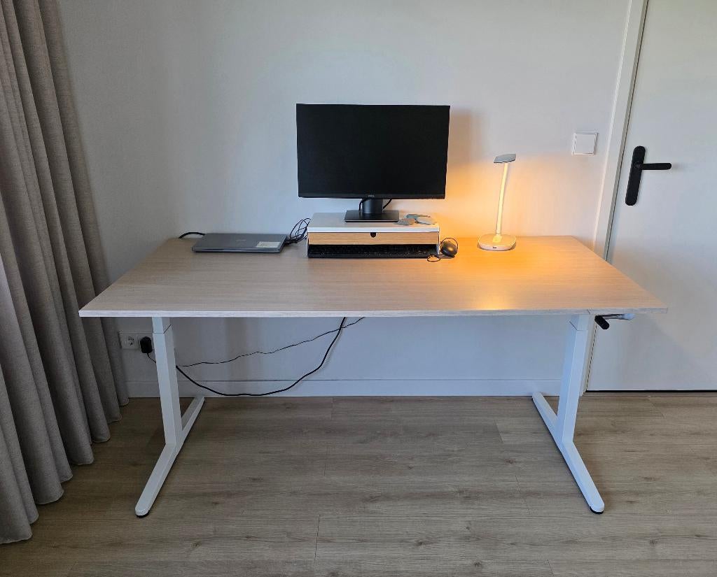 Zit-sta bureau slinger, Ophalen, Zit-sta bureau, 160 cm, In hoogte verstelbaar