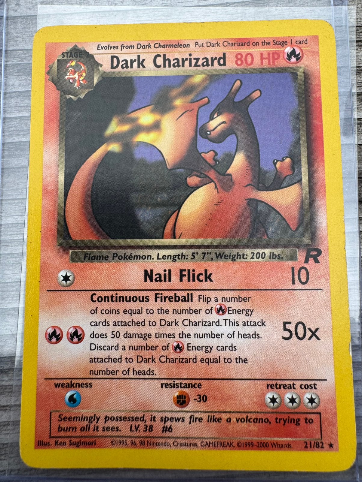 Pokémon Team Rocket Dark Charizard 21/82 EXC, Hobby en Vrije tijd, Verzamelkaartspellen | Pokémon, Ophalen of Verzenden, Zo goed als nieuw
