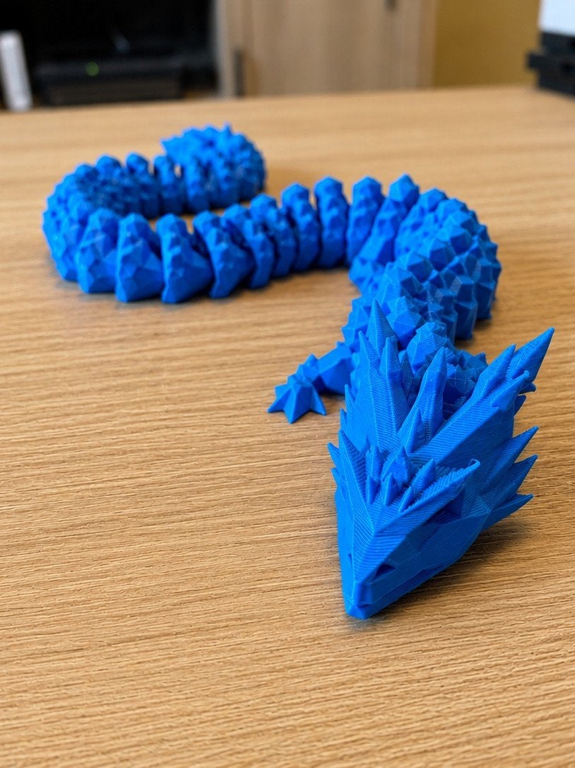 Grote 3D Geprinte Crystal Flexi Draak – Beweegbaar & Stoer!, Verzamelen, Verzenden, Nieuw