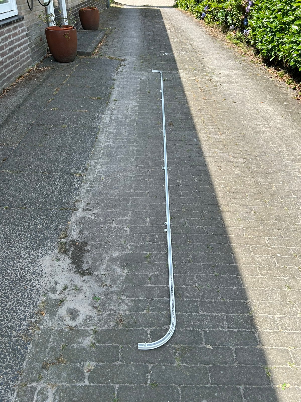 Gordijnrails met 2 bochten, 406,5cm, Huis en Inrichting, Ophalen, Gebruikt