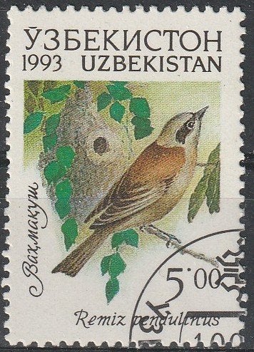 4019. Oezbekistan 11 gest. Vogel, Verzenden, Gestempeld, Oost-Azië