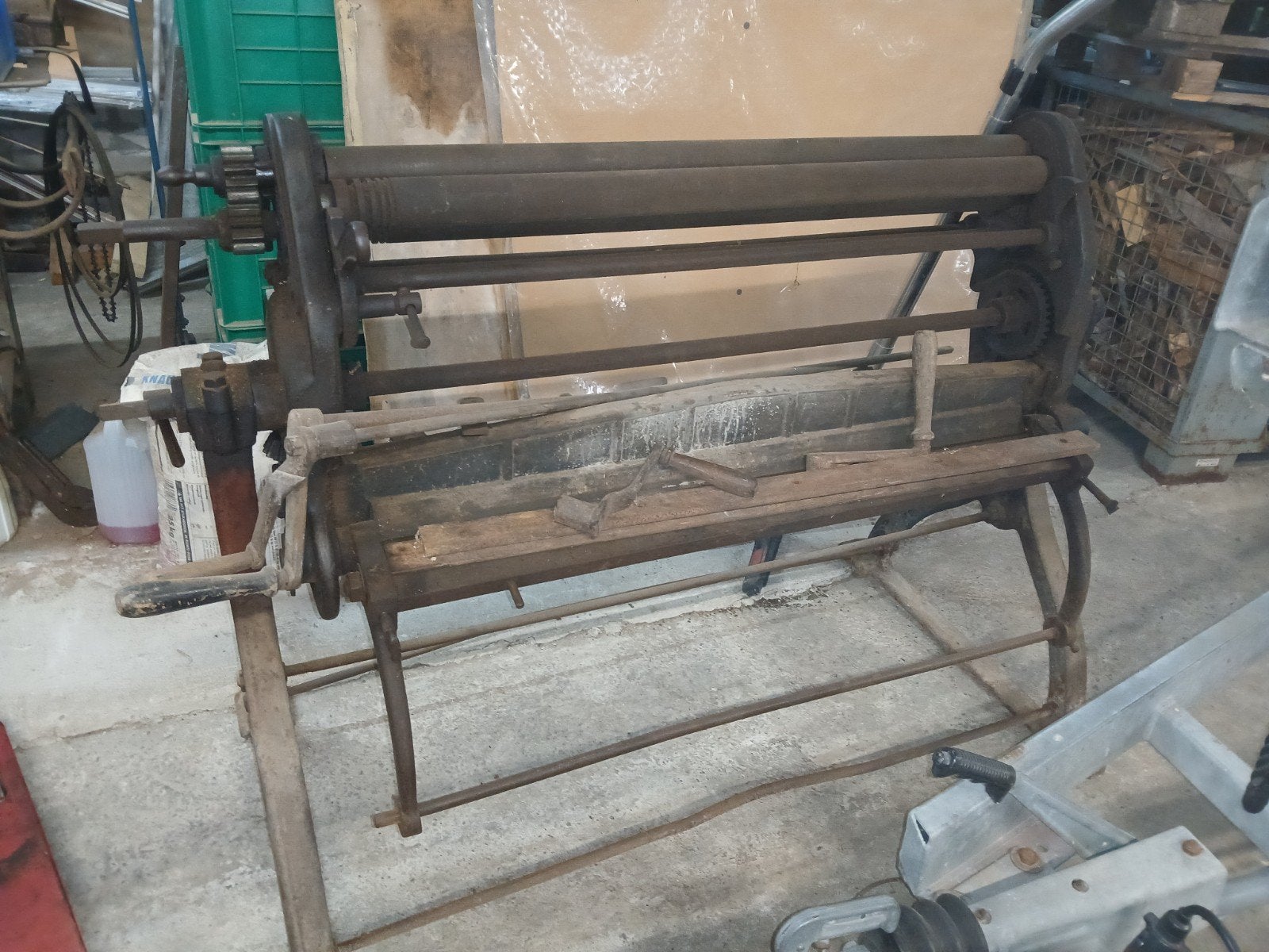 Antieke handbediende plaatwals zetbank kraal machine, Ophalen, Gebruikt