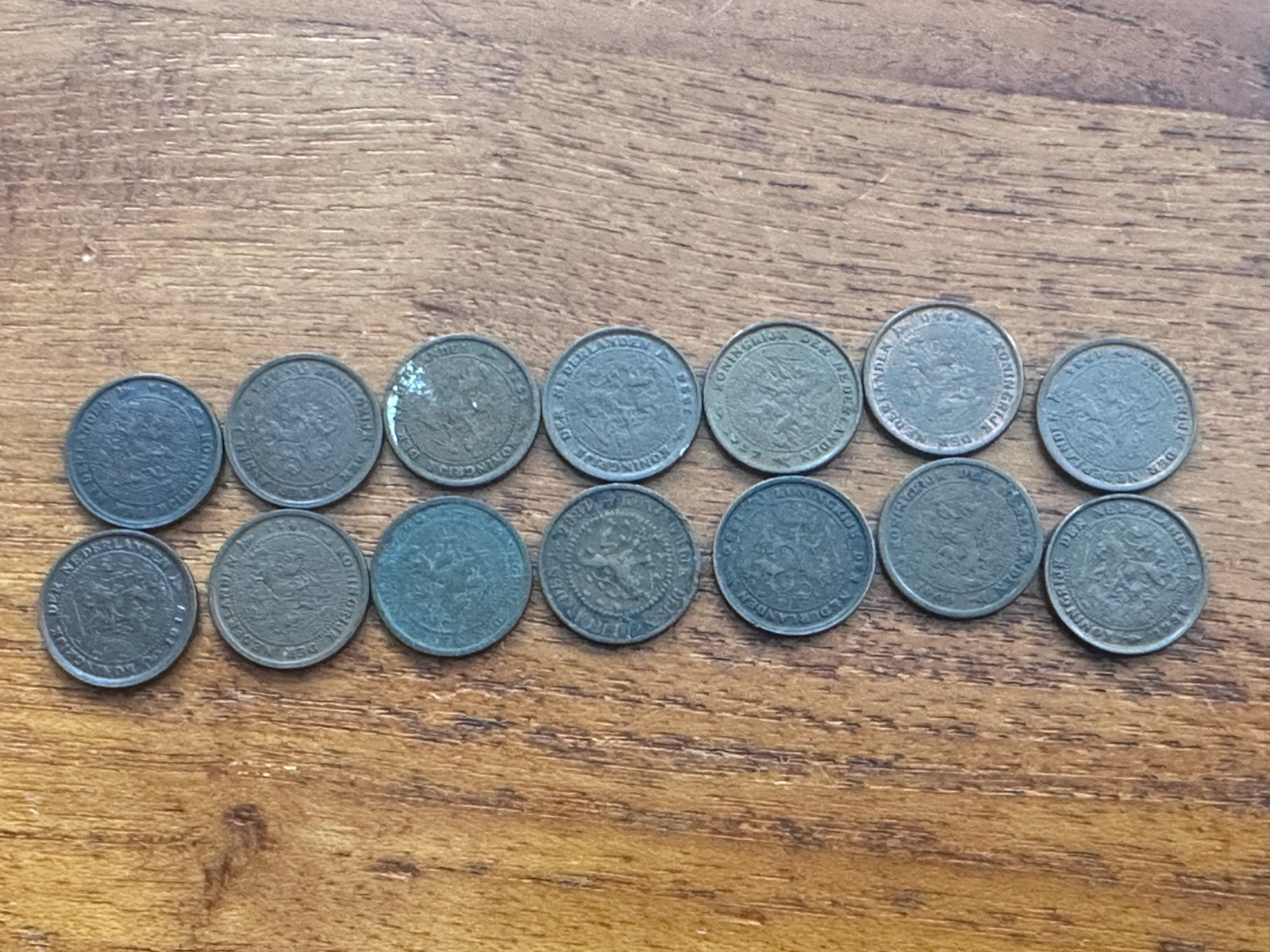 14 Nederlandse 1/2 cent munten - Diverse jaartallen, Ophalen, Koningin Wilhelmina, 2½ gulden, Losse munt
