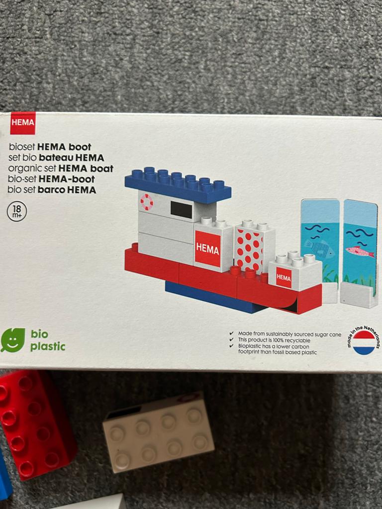 Hema Bioset Boot Bouwblokken - Bio Plastic, Ophalen of Verzenden, Zo goed als nieuw, Overige merken