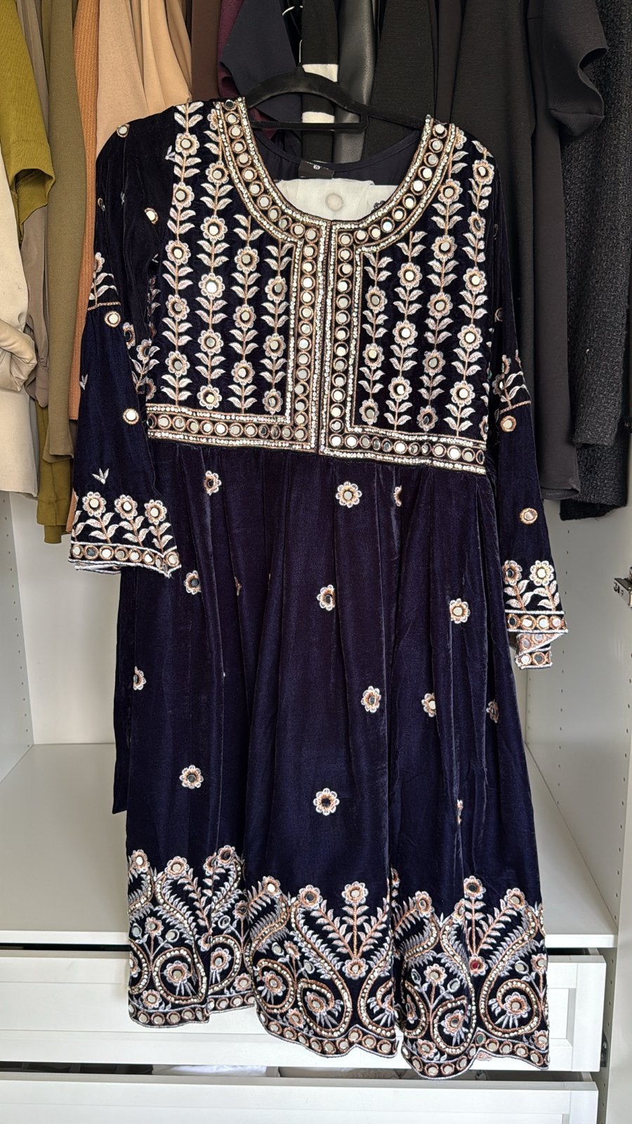 Prachtige Afghaanse jurk, Maat 38/40 (M), Blauw, Nieuw, Ophalen of Verzenden