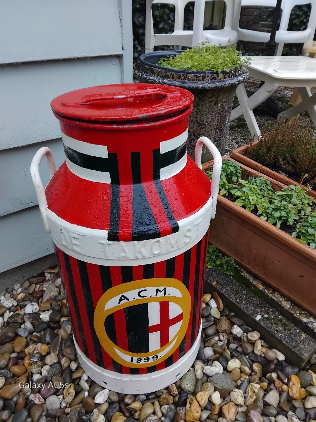Decoratieve melkbus - AC Milan thema, Ophalen of Verzenden