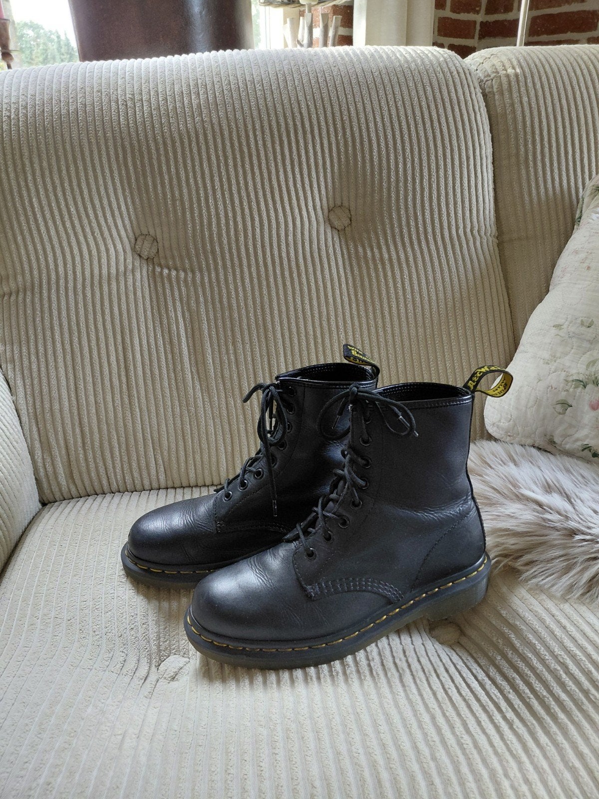 nette zwarte leren ds dr martens veterboots mt 38, Kleding | Dames, Zwart, Lage of Enkellaarzen, Ophalen of Verzenden, Dr. Martens