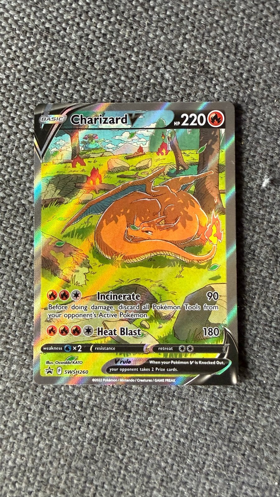 Charizard V SWSH260 Pokémon Kaart, Ophalen of Verzenden, Zo goed als nieuw, Losse kaart