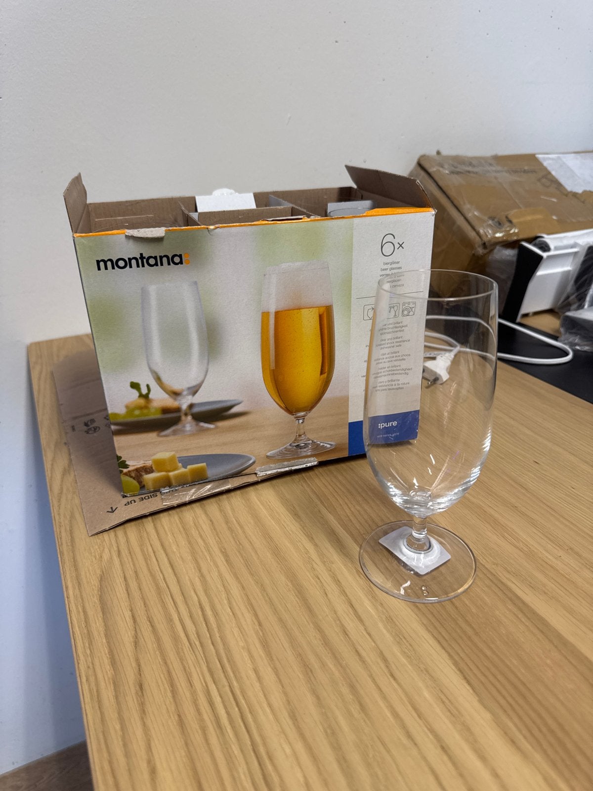 Nieuwe bierglazen set (5 stuks) - Montana, 360ml, Nieuw, Ophalen of Verzenden, Overige merken, Glas