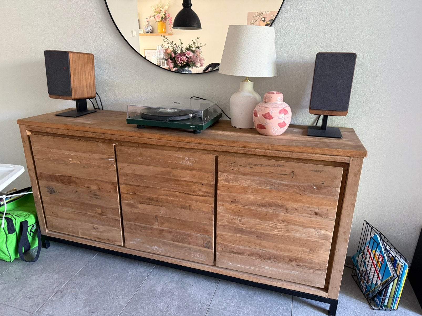 Teakhouten dressoir, Ophalen, Gebruikt, 150 tot 200 cm, Teakhout