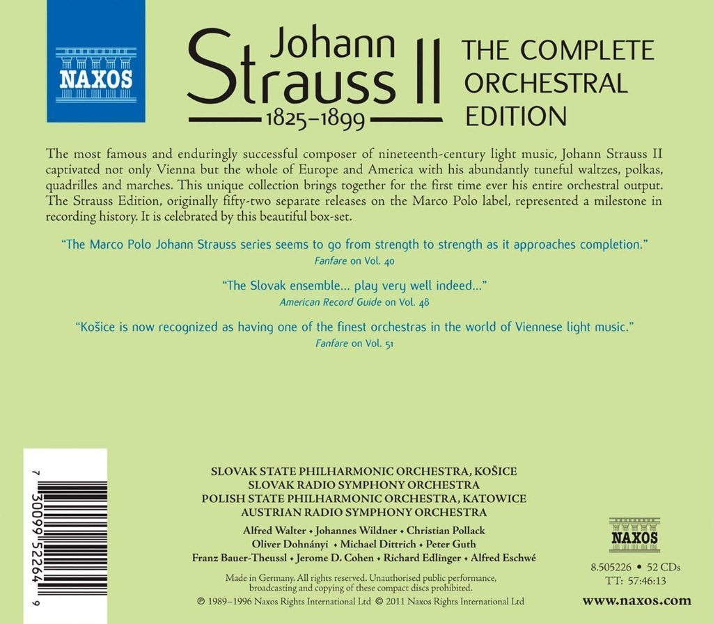 NIEUW 52CD Johann Strauss II: The Complete Orchestral Editio, Inclusief boekje, Boxset, Ophalen of Verzenden, Romantiek