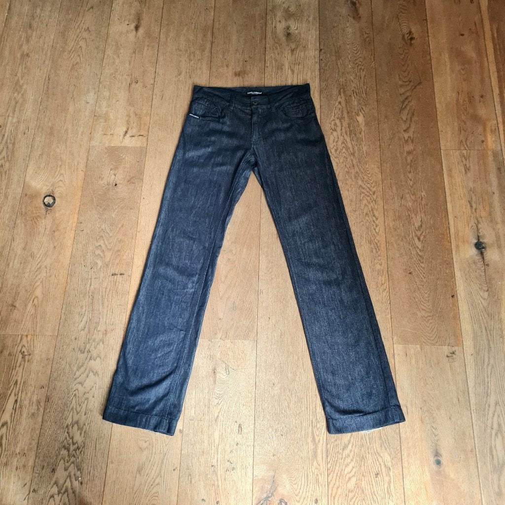 Donker indigoblauwe vintage Dolce & Gabbana-spijkerbroek, Maat 38/40 (M), Dolce & Gabbana, Blauw, Ophalen of Verzenden