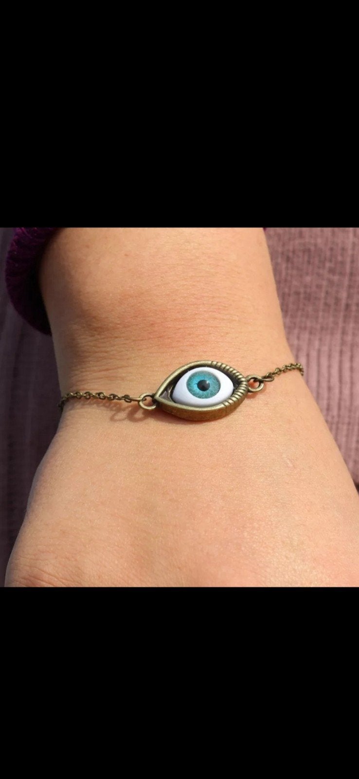 Nieuwe armband met boze oog hanger, Ophalen, Nieuw, Blauw, Overige materialen