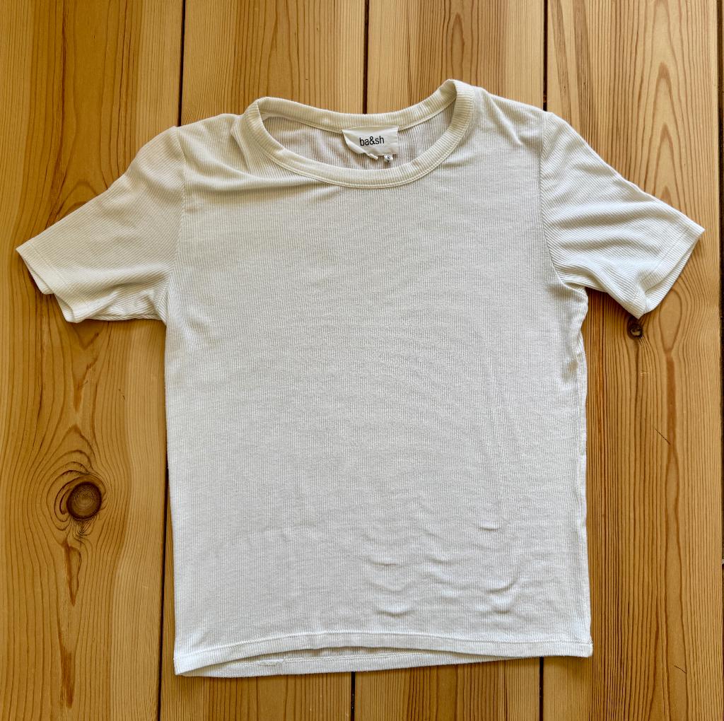 ba&sh Shirt / Tee - Basic Wit / Creme - Maat 0 (XS / Small), Wit, Ophalen of Verzenden, Zo goed als nieuw, Ba&sh