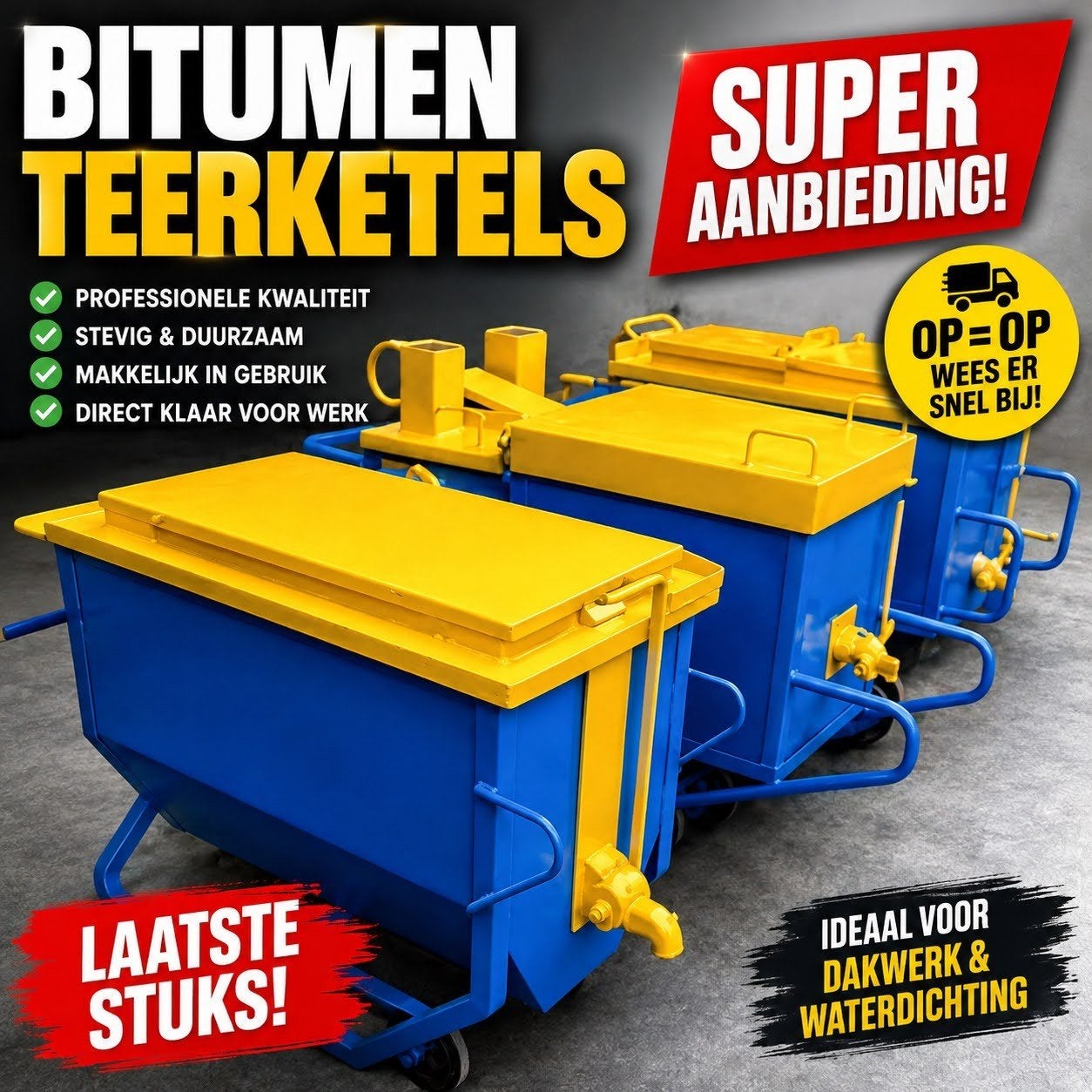 Diverse Bitumen Teerketels | Grün 152Liter, Ophalen, Blauw, Overige typen, Zo goed als nieuw