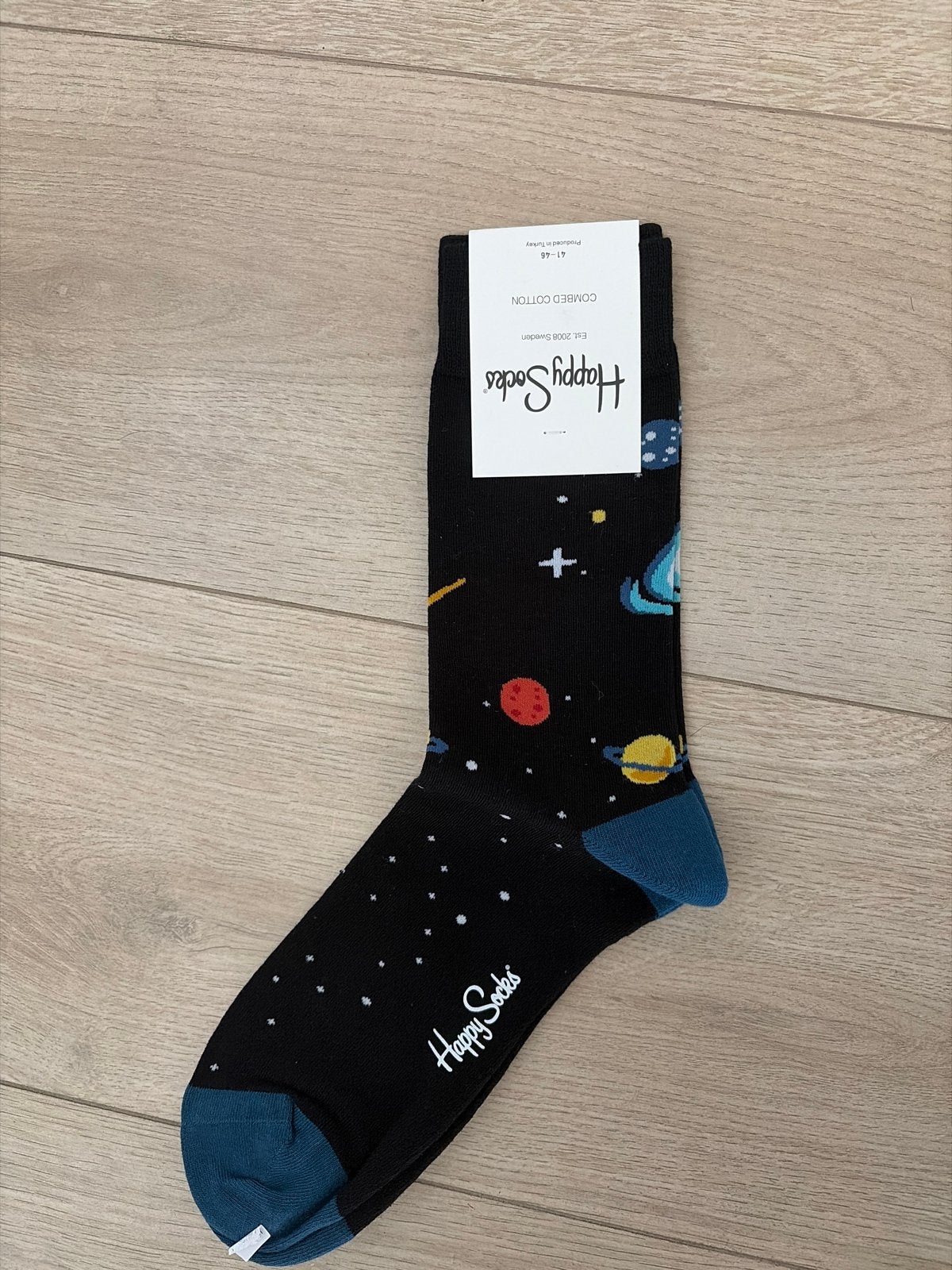 Happy Socks Ruimte Sokken - Nieuw, Kleding | Heren, Sokken en Kousen, Verzenden, Nieuw, Maat 43 t/m 46, Zwart