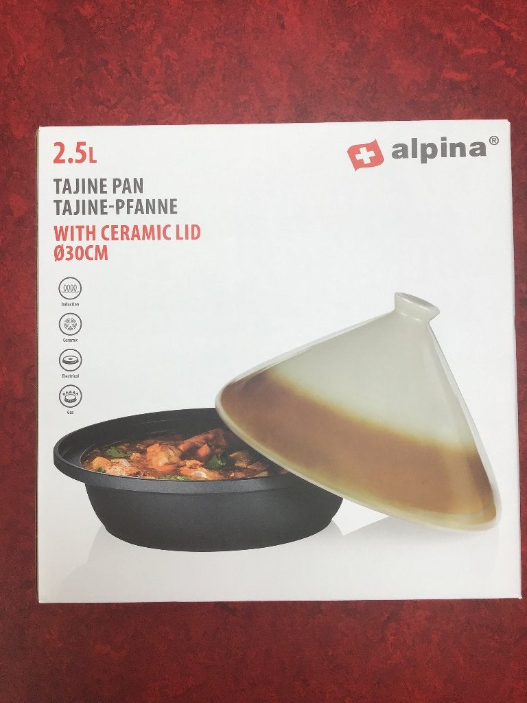 Alpina Tajine Pan 2.5L met Keramisch Deksel Ø30CM, Ophalen, Met deksel, Tajine, Nieuw