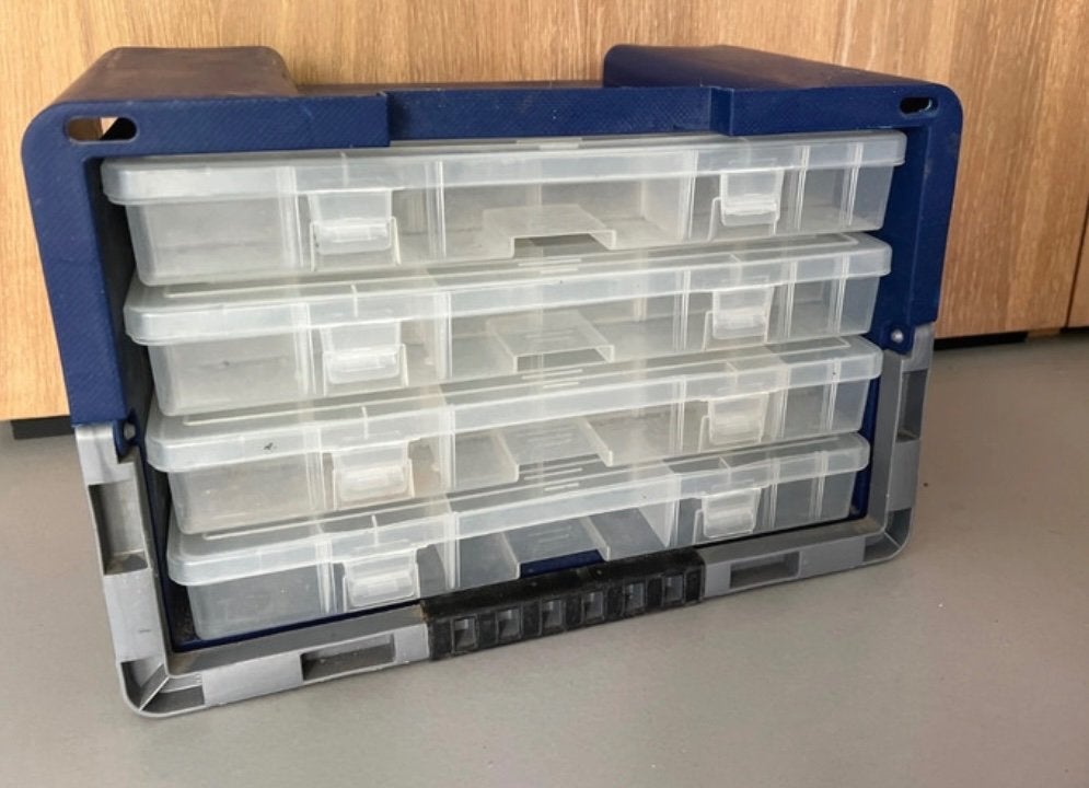 Sorteerkast box met 4 lades LEGO schroeven gereedschap etc, Ophalen of Verzenden, Gebruikt
