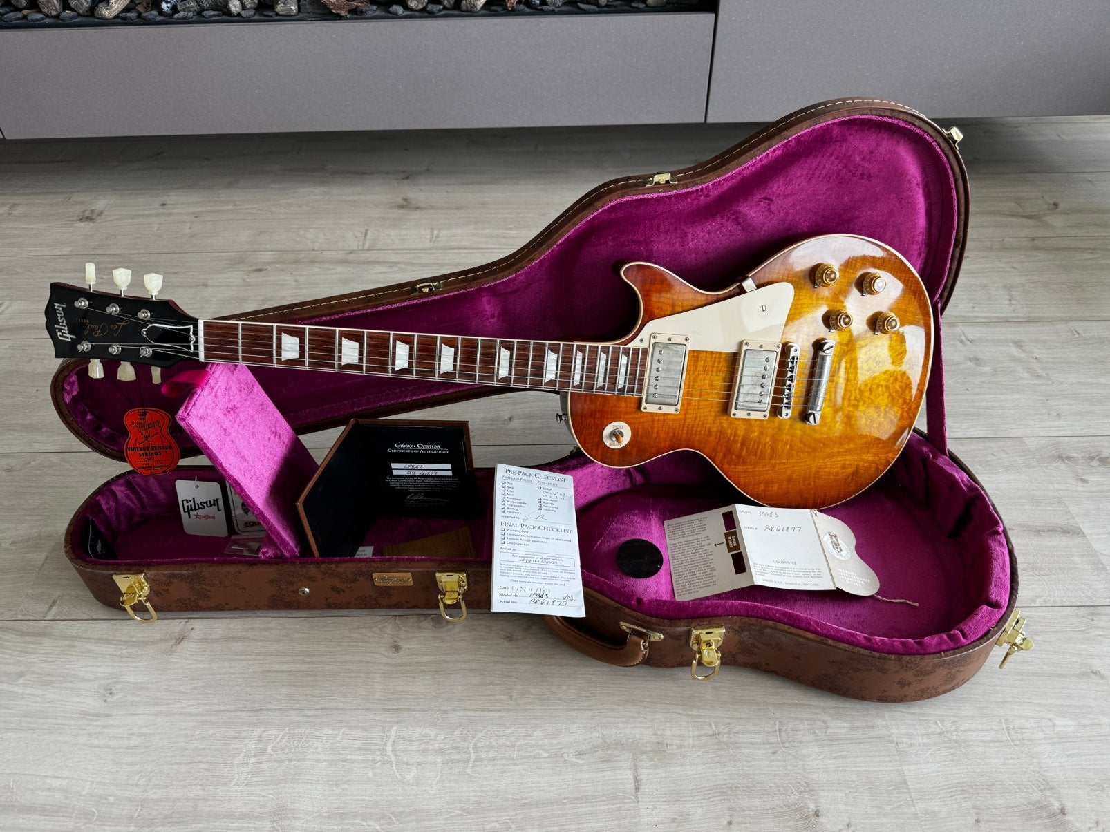 Gibson Custom Shop Les Paul Custom 1958 VOS Iced Tea, Muziek en Instrumenten, Ophalen, Zo goed als nieuw, Solid body, Gibson