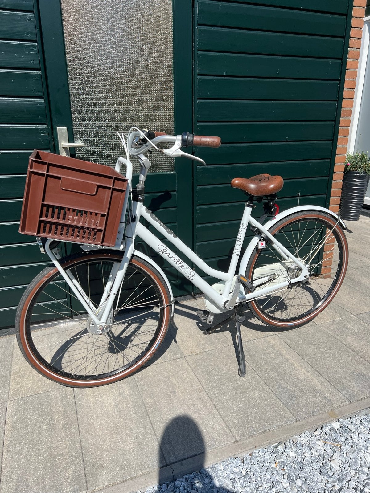 Gazelle Miss Grace met voordrager en krat, 7 versnellingen, Fietsen en Brommers, Fietsen | Dames | Damesfietsen, Ophalen, Gebruikt