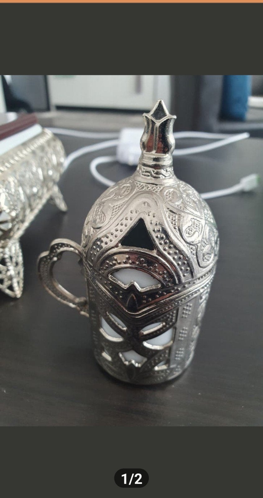 Decoratieve Turkse Koffiekop met Houder, Ophalen