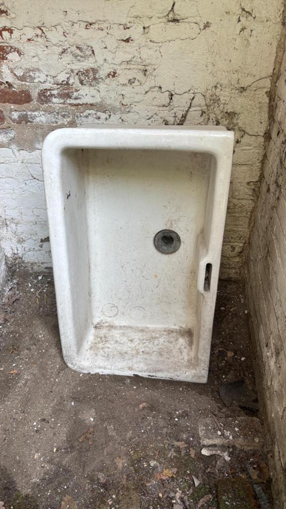 Oude keramische gootsteen / wasbak, Ophalen, Gebruikt, Wastafel