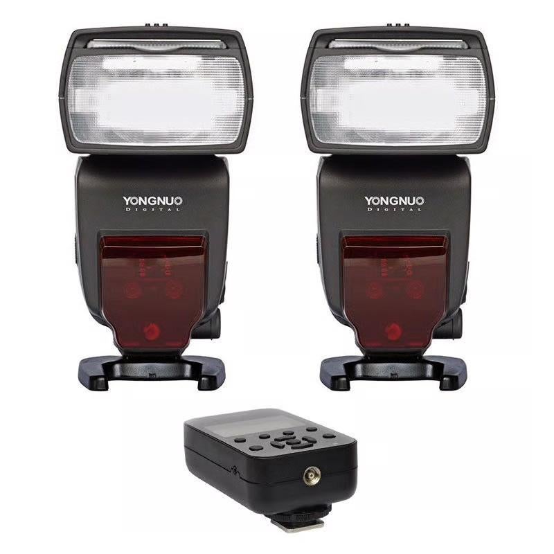 Complete Yongnuo Nikon TTL flitser set 2x YN685 + YN622N-TX, Ophalen of Verzenden, Zo goed als nieuw, Nikon, Kantelbaar