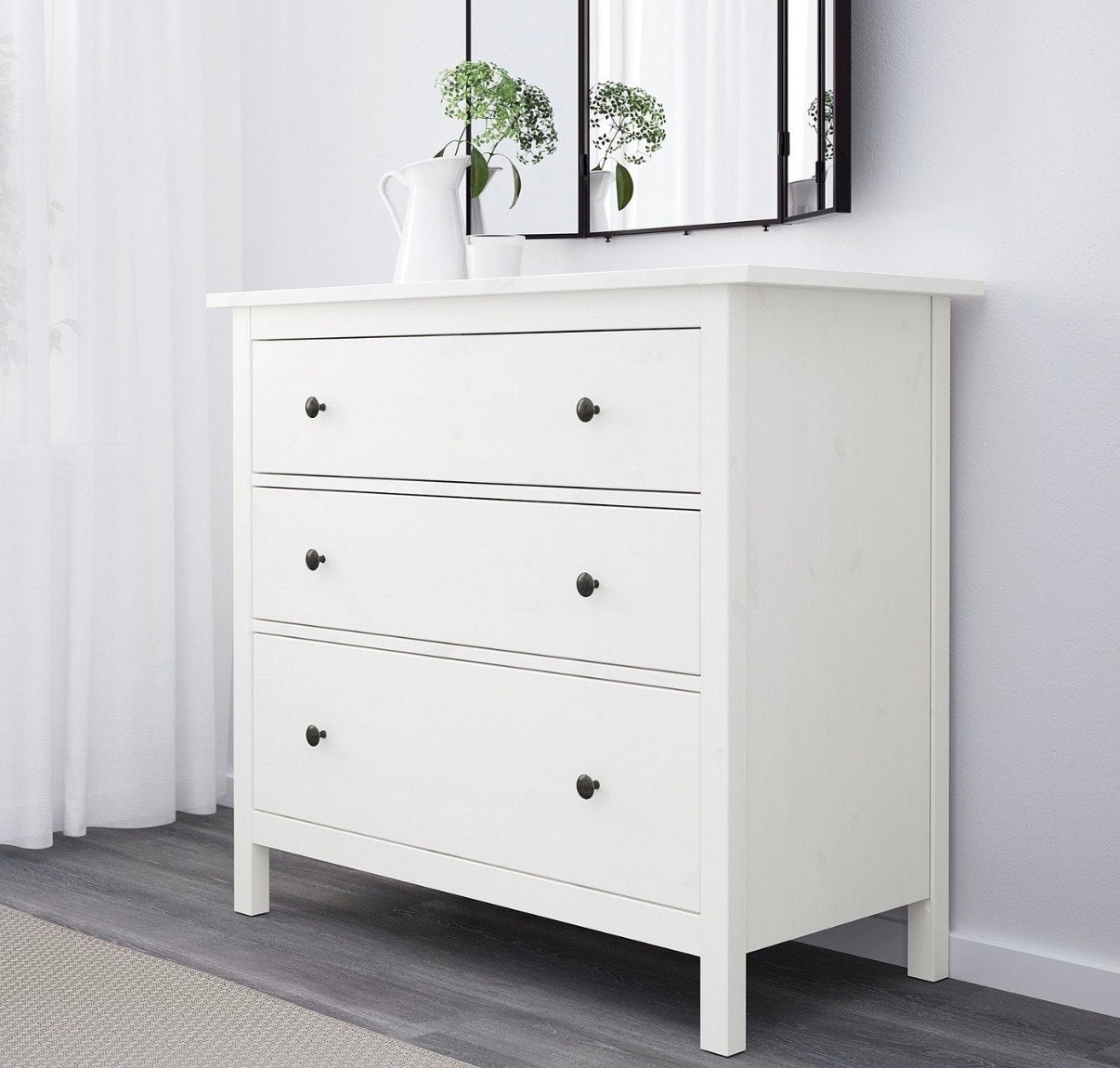 IKEA HEMNES ladekast met 3 lades, wit, Ophalen, 100 tot 150 cm, Zo goed als nieuw, 3 of 4 laden