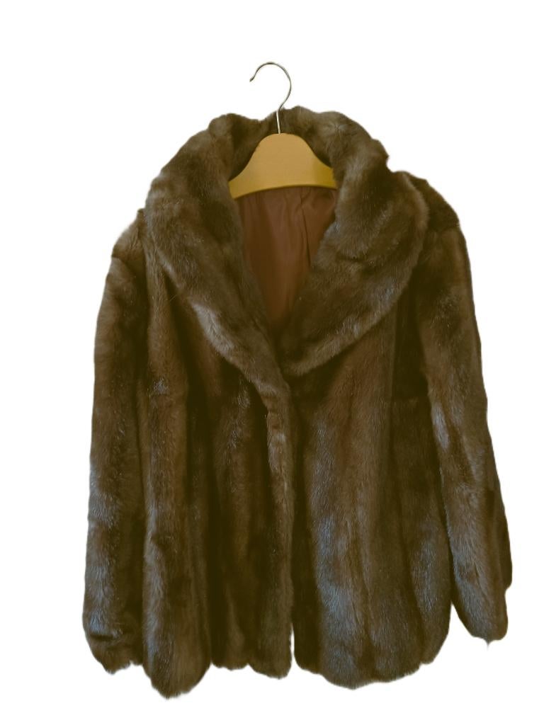 Korte bruine Bontjas, Bruin, Ophalen, Maat 38/40 (M), Onbekend