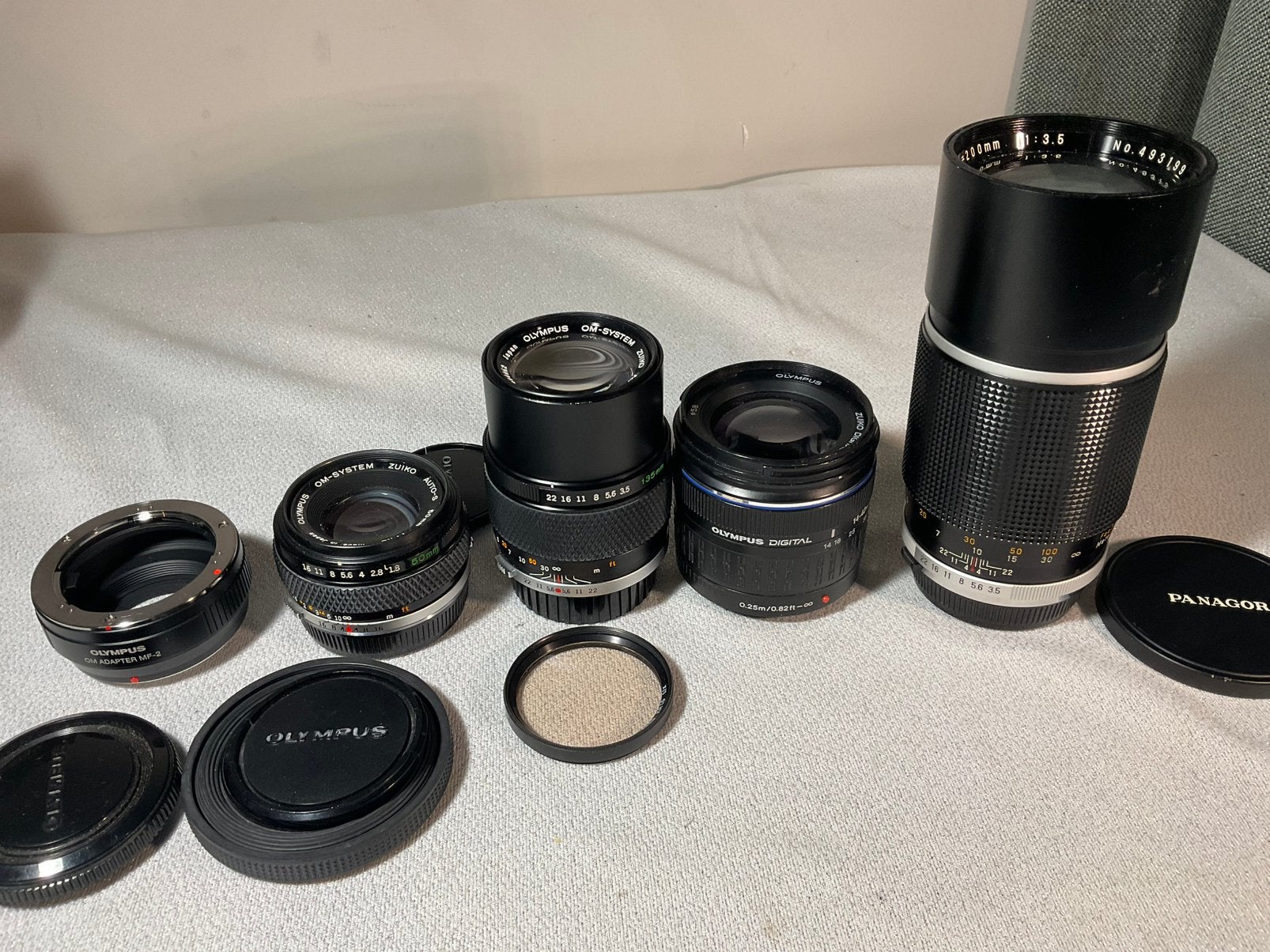 4 stuks OLYMPUS OM lenzen, Ophalen of Verzenden, Gebruikt, Standaardlens, Zoom
