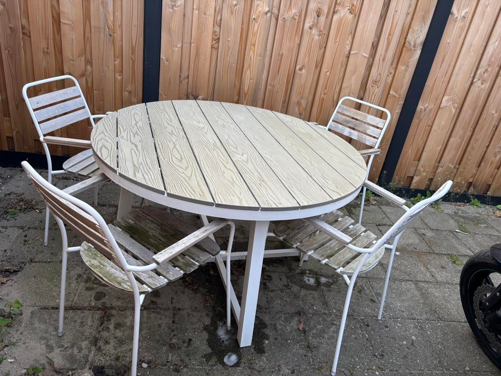 Tafel met 4 stoelen., Ophalen, 4 zitplaatsen, Gebruikt, Eettafel