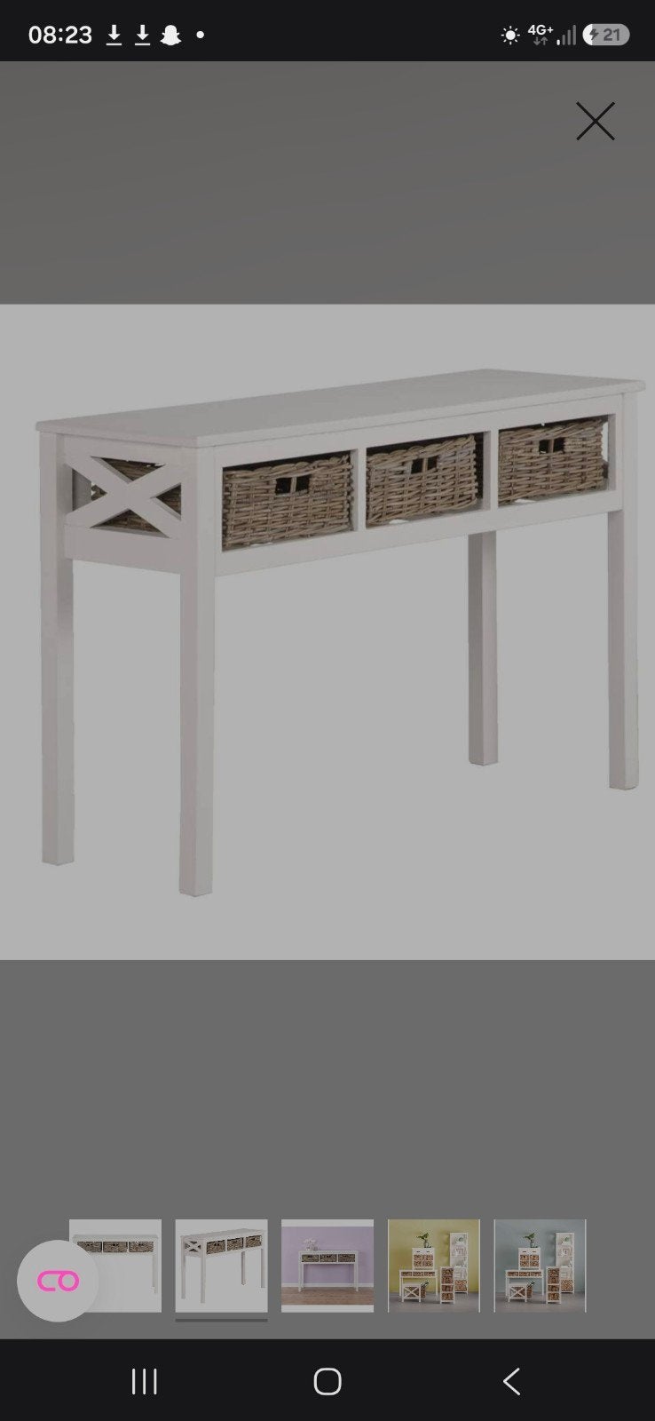 Gratis afhalen, side table zonder mandjes, Ophalen, Rechthoekig