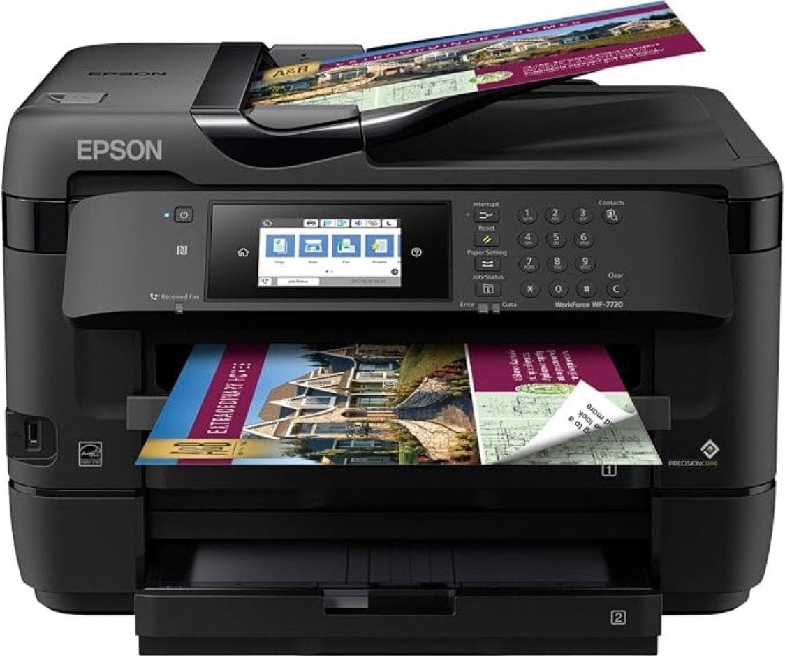 Epson WorkForce WF-7720 A3 All-in-One Printer met extra inkt, Computers en Software, Printers, Gebruikt, Faxen, Inkjetprinter