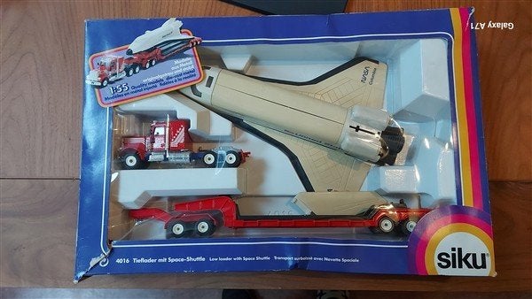 Siku 4016 Dieplader met space shuttle, Ophalen of Verzenden, Zo goed als nieuw, Bus of Vrachtwagen, SIKU