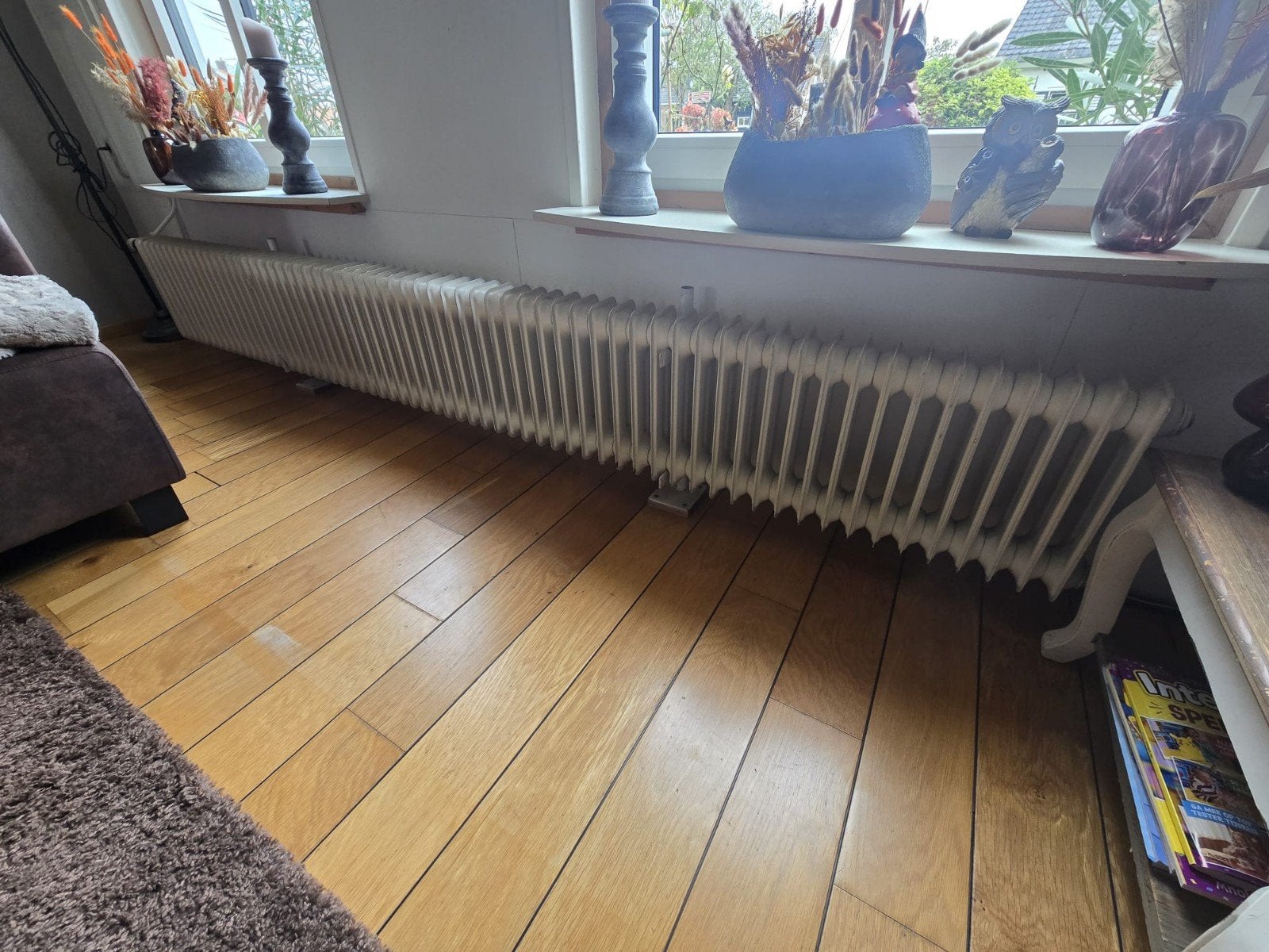 oude klassieke leden kolom radiator met thermostaatkraan, Ophalen, 30 tot 80 cm, Gebruikt, Radiator
